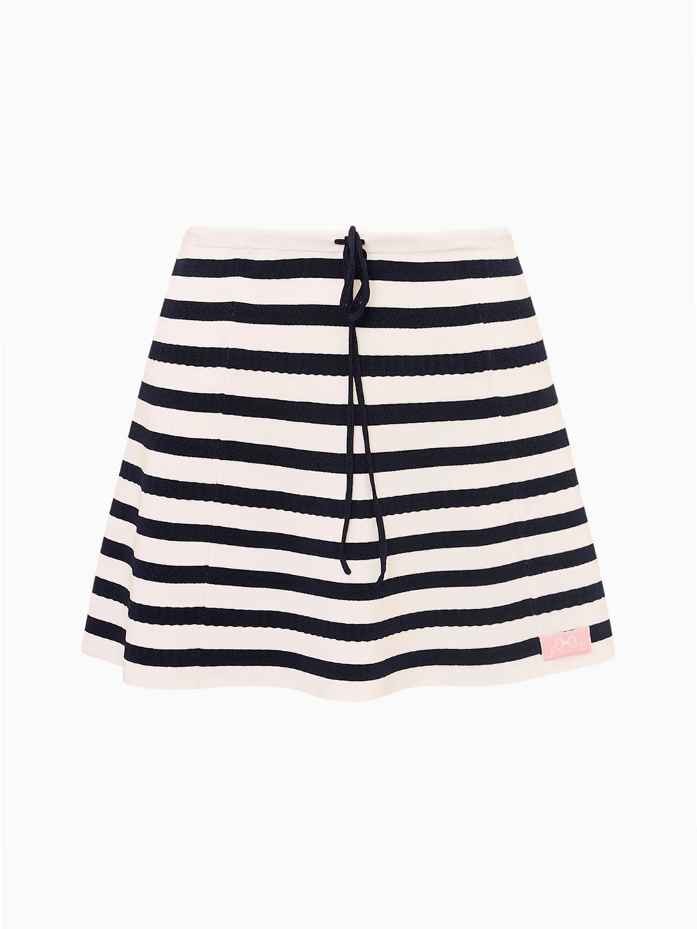 Jeanie stretch mini skirt Striped Navy and White A-Line Skirt with Drawstring